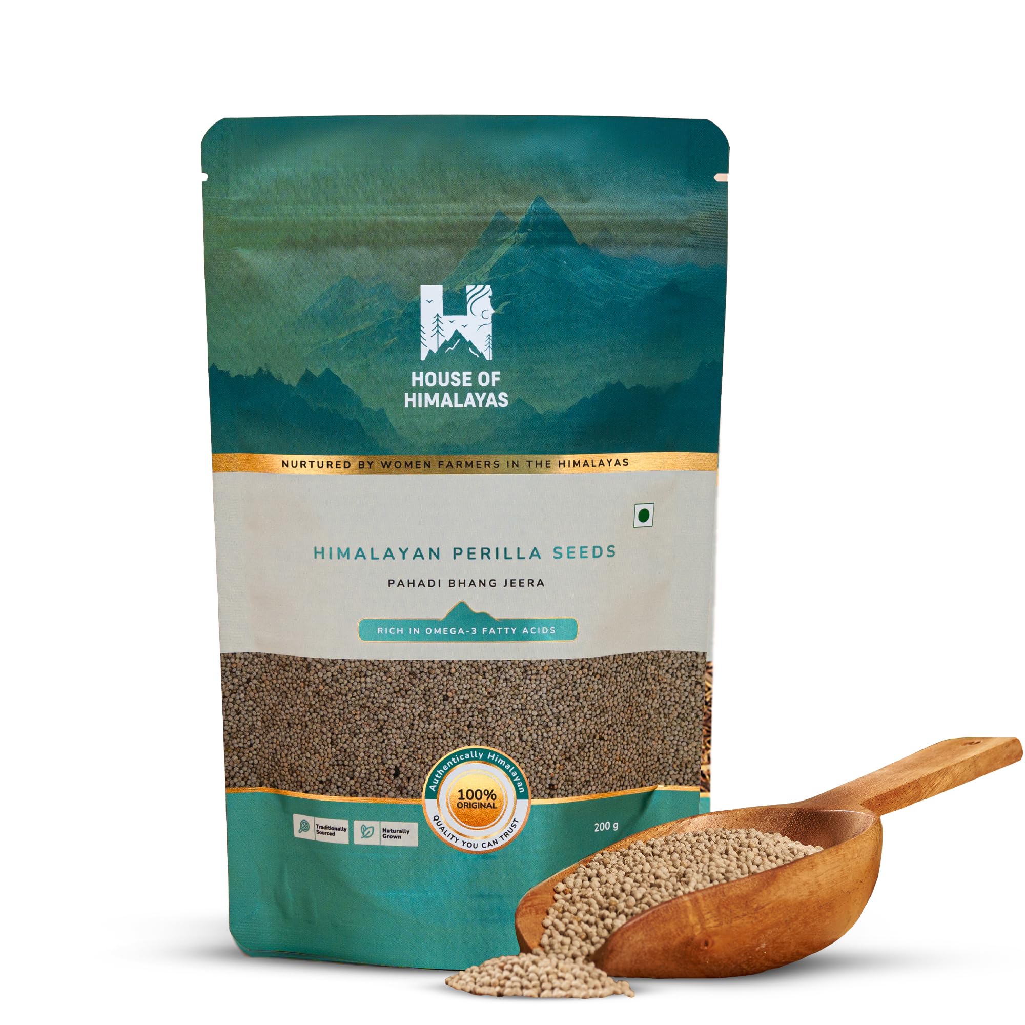 House of Himalayas Perilla Seeds, Pahadi Bhang Jeera, Rich in Omega-3, Heirloom Seeds, Hand Processed, Natural, Sun Dried, Sustainable Superfood from Uttarakhand, 200g