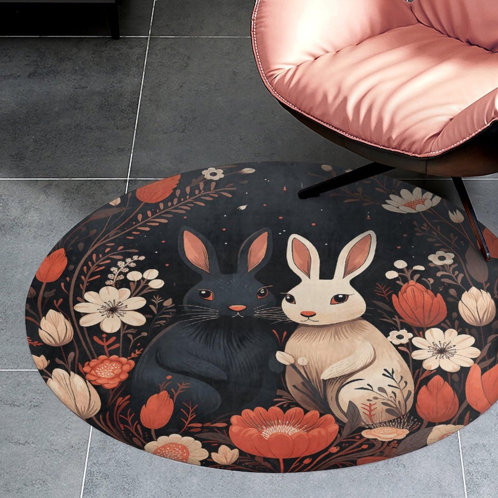 DJUETRUI Outdoor Mats for Front Door Mat Floor Mats Cartoon Rabbit Couple Bath Mat Washable Area Rugs Heavy Duty Non Slip Doormat Welcome Mat for Front Back Door Bathroom Floor