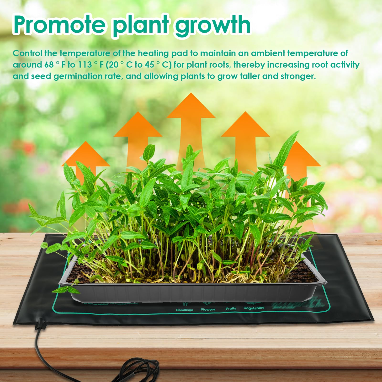 Sämling-Wärmematte, Samen-Heizmatte mit Fernbedienung, IPX4 wasserdichte Pflanzenheizmatte, flexible Sämlingmatte, 21 W Mehrzweck-Hydrokultur-Heizkissen für Keimung Indoor-Gartenarbeit Gewächshaus