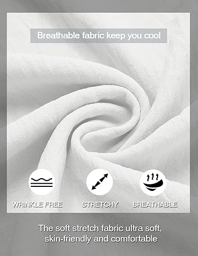 Miniatura 4 de COOFANDY Camisa casual Henley para hombre, con cuello de banda, manga corta, para verano, playa, hippie