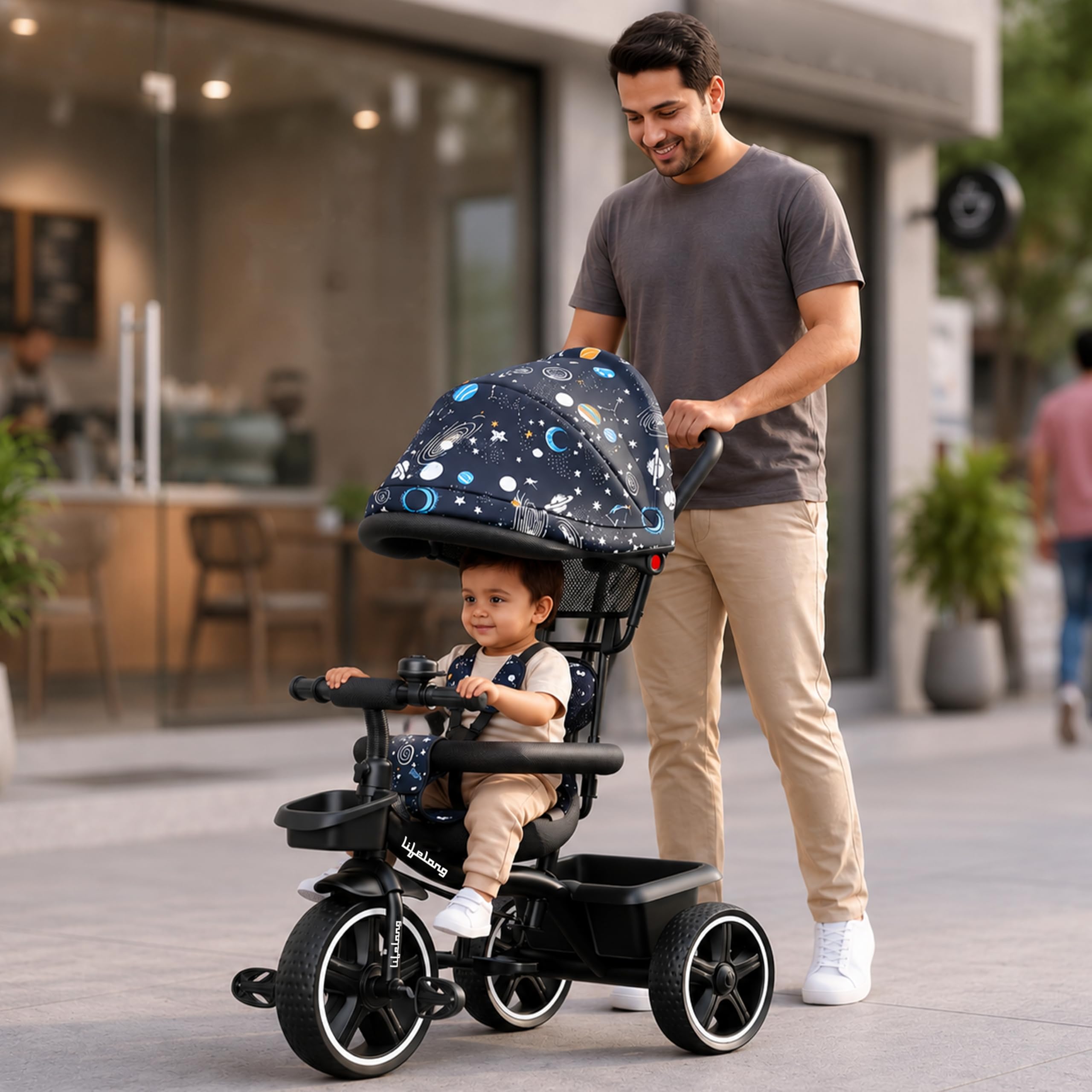 Lifelong Kids Harness Parental Control Tricycle with EVA Wheels, Bell & Storage Basket|Baby Trike|Age Group 1 Years to 4 Years Carrying Capacity Upto 25 kgs discount deal