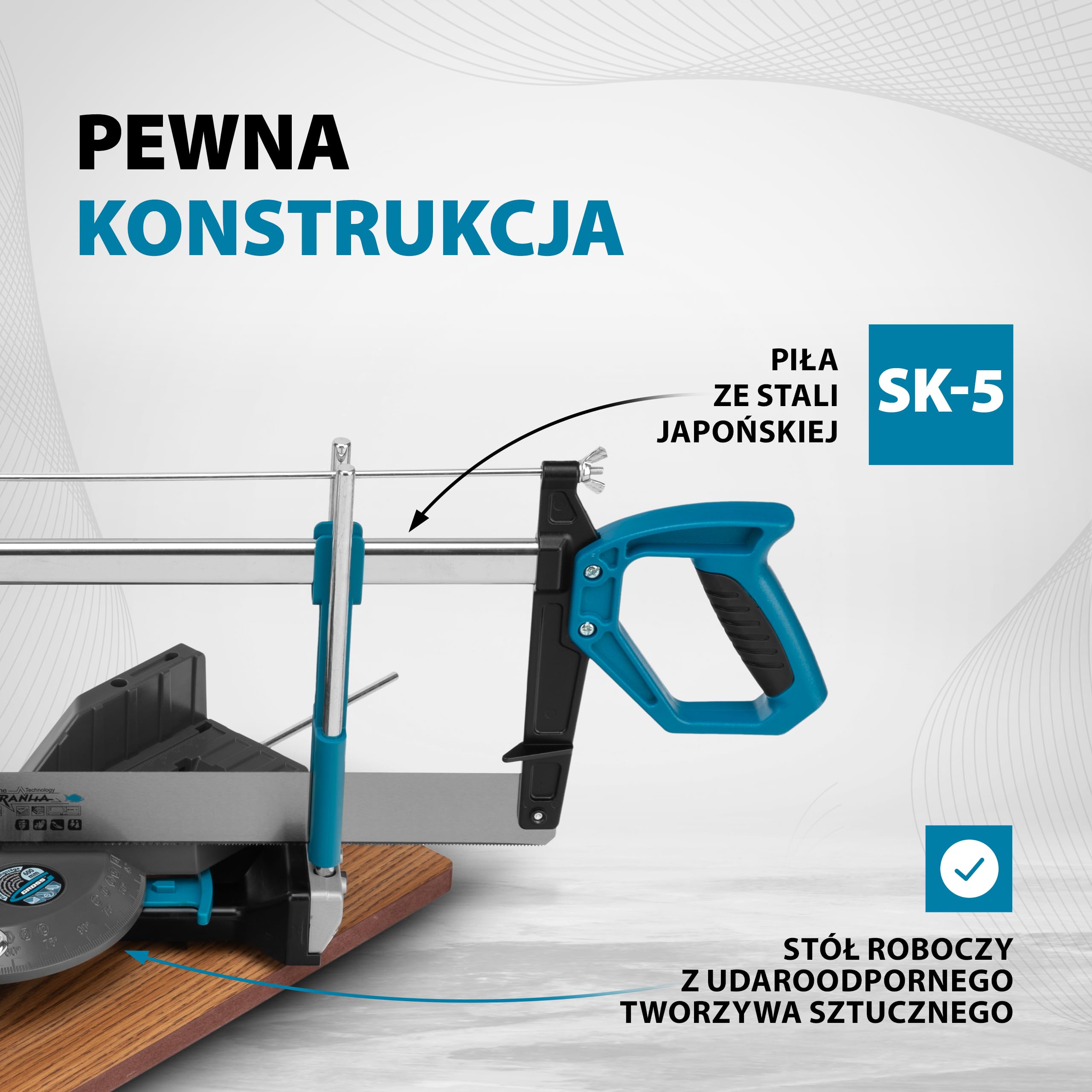 Gross Skrzynka uciosowa, Piła do Drewna, Precyzyjna, Dwa Zaciski 600 mm