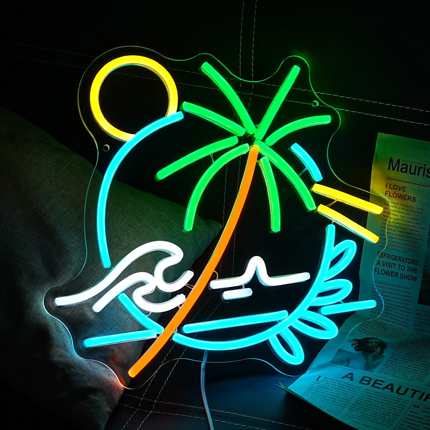 PALM TREE ネオンサイン ネオン管 パームツリー 店舗装飾 インテリア LULANMP Palm Tree Neon Sign for Wall Decor Sea Wave Neon