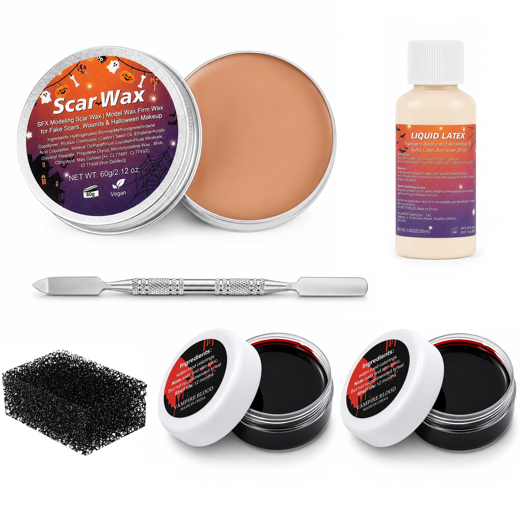 SFX Makeup Kit,Halloween Makeup for Cosplay,Special Effect Realistic Skin Set 2