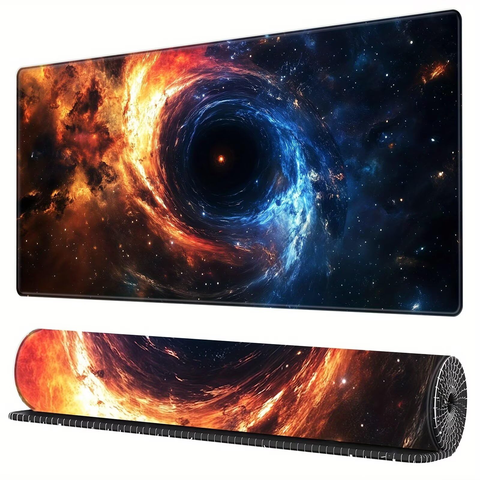 Tappetino Mouse da Gioco 1200x600x2mm, Universo Spaziale Mouse Pad XXL ad Alta Precisione e Velocità, Base in Gomma Antiscivolo Ultra-Grip, Tappetino per Scrivania Tastiera e PC