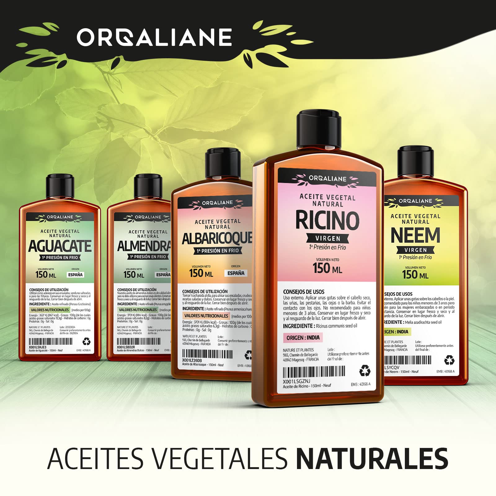 Aceite de Ricino 150 ml 100% Virgen Prensado en Frío Ricinus Communis para Cabello, Pestañas y Uñas