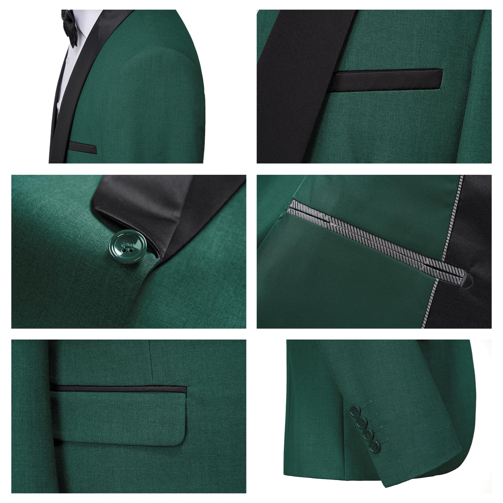 KUDORO Anzüge Herren Anzüge Slim Fit 3 Teilig EIN Knöpfe Sakko Weste Hose | Herrenanzüge 3-Teilig für Ball Hochzeit Business Party