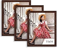 Vista 144 de Dark Brown 12x18 Frame Set of 3 - Rustic Woodgrain 12 x 18 Poster Frame with Plexiglass for Wall Gallery Display, 12x18 Picture Frame for Puzzles