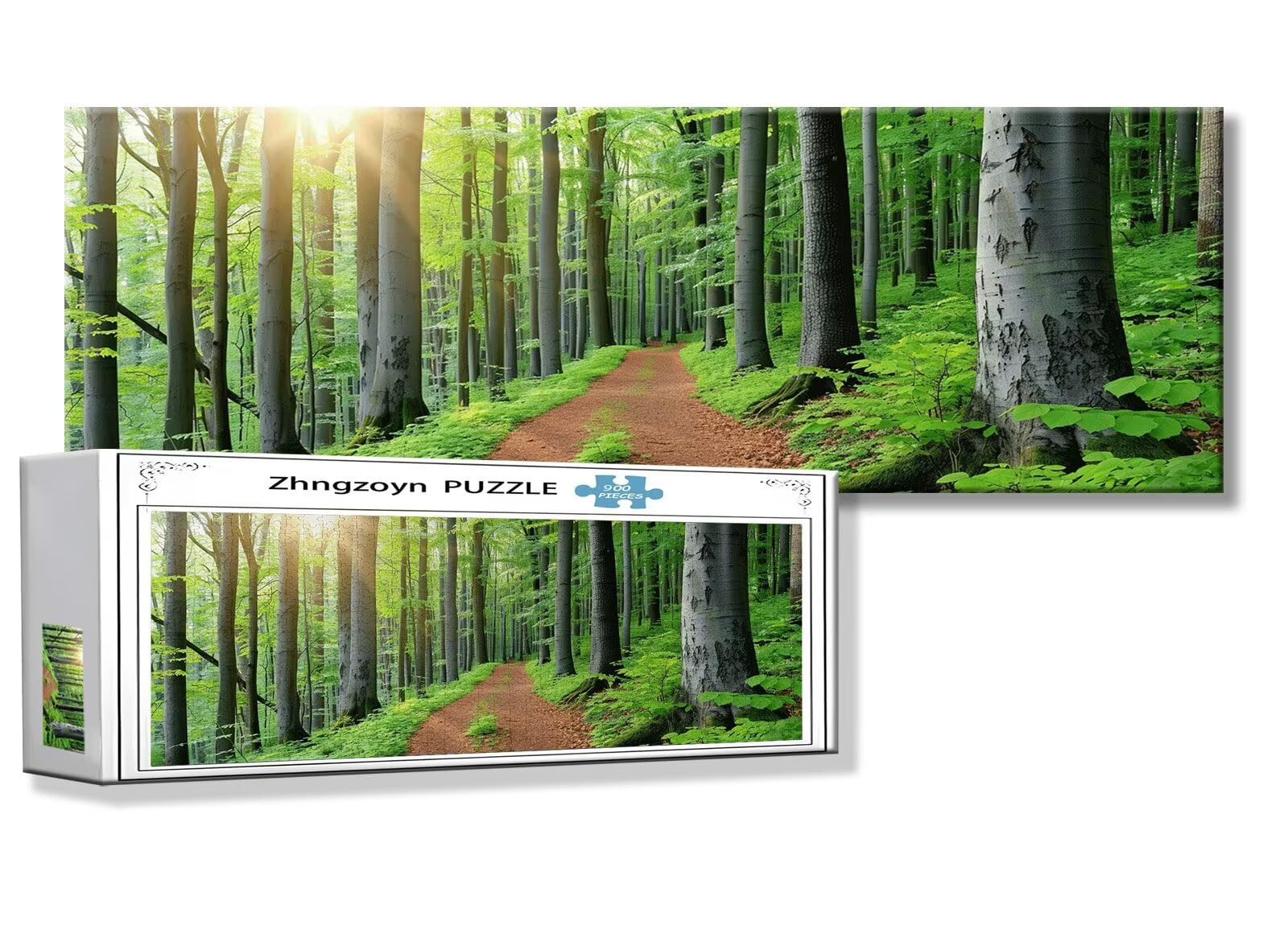 Puzzle Forêt 900 Pieces Paysage Puzzle Adultes 87 x 34 cm DIY Difficile Classiques Jigsaw Panoramique, Adulte Jeu éducatif, 2025 Bois Jigsaw Art Impossible Famille Challenge, Cadeau pour Femme S-5