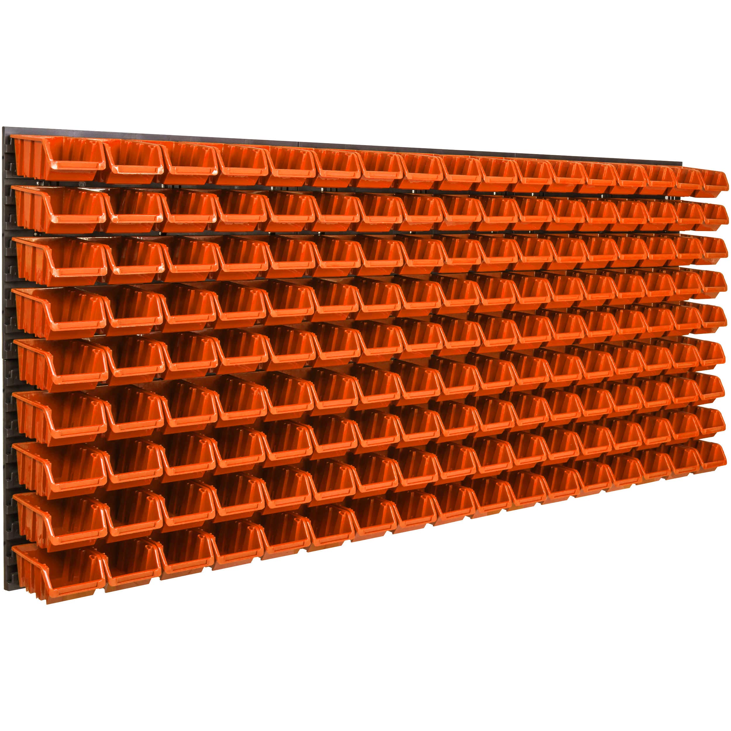 Lot de 153 boîtes - Système de rangement mural - 173 x 78 cm - Boîtes empilables - Boîtes de rangement pour vues - Plaques murales extra solides - Étagère extensible - Étagère d'atelier - Étagère