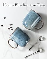 Vista 6 de UNICASA Taza de café – Juego de 4 tazas de té de cerámica de 14 onzas, cereales de porcelana, tazas con asa grande para café, té, leche, café