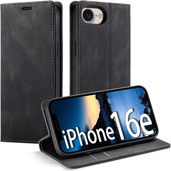 japezop Compatible with iPhone 16e/17e Wallet Case with [RFID Blocking],Card Holder Kickstand Magnetic,Leather Flip Case Wallet for iPhone 16e/17e 6.1 Inch Black