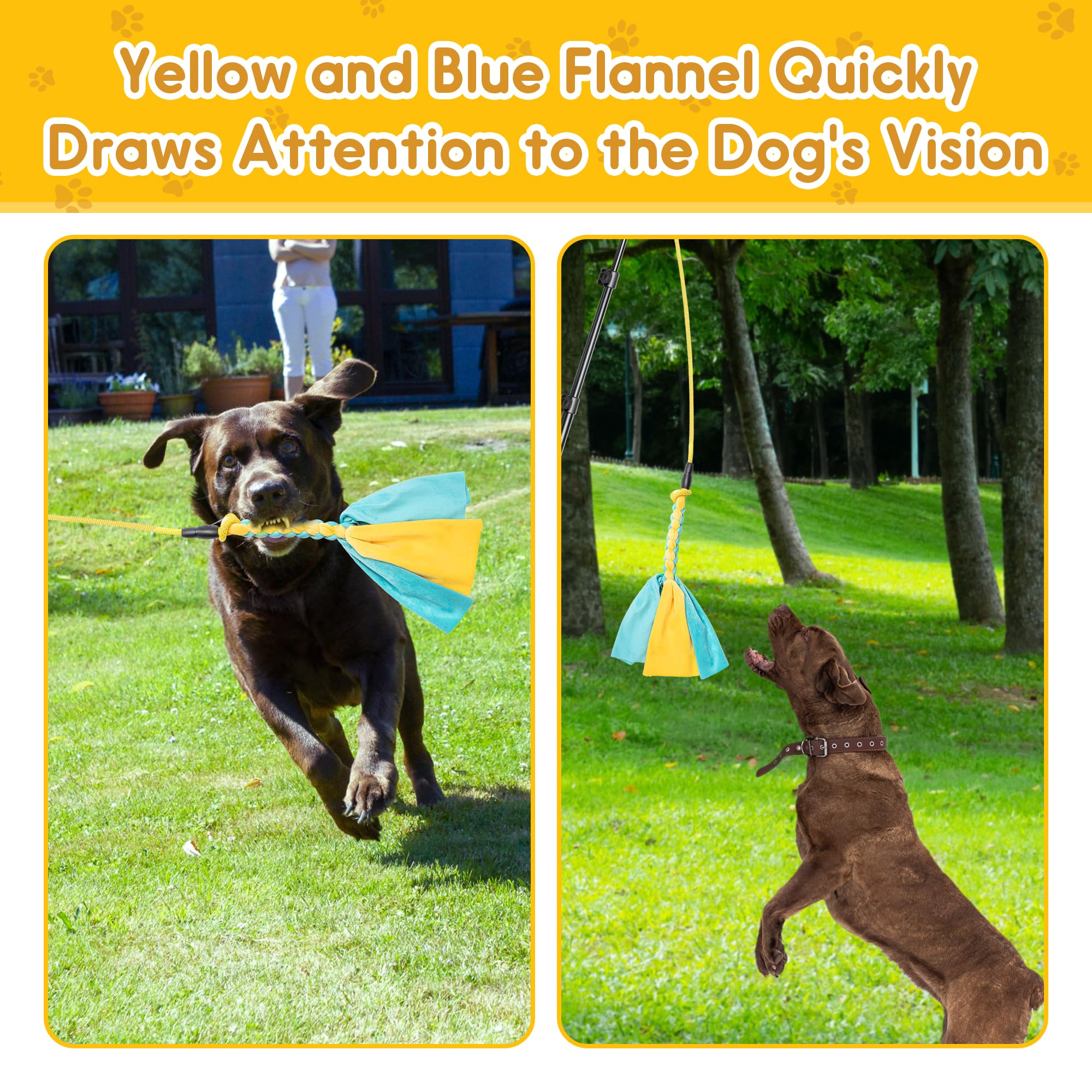 Perros de palo de coqueteo, extensible para perros extra fuertes para entrenar la agilidad del perro, equipo de juego para perros al aire libre con 2 juguetes masticables para perros pequeños,