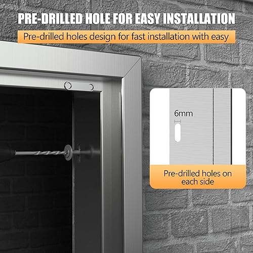 Miniatura 6 de Puertas de cocina al aire libre de 17 pulgadas de ancho x 23 pulgadas de alto, puertas de acceso para barbacoa de acero inoxidable con rejillas de