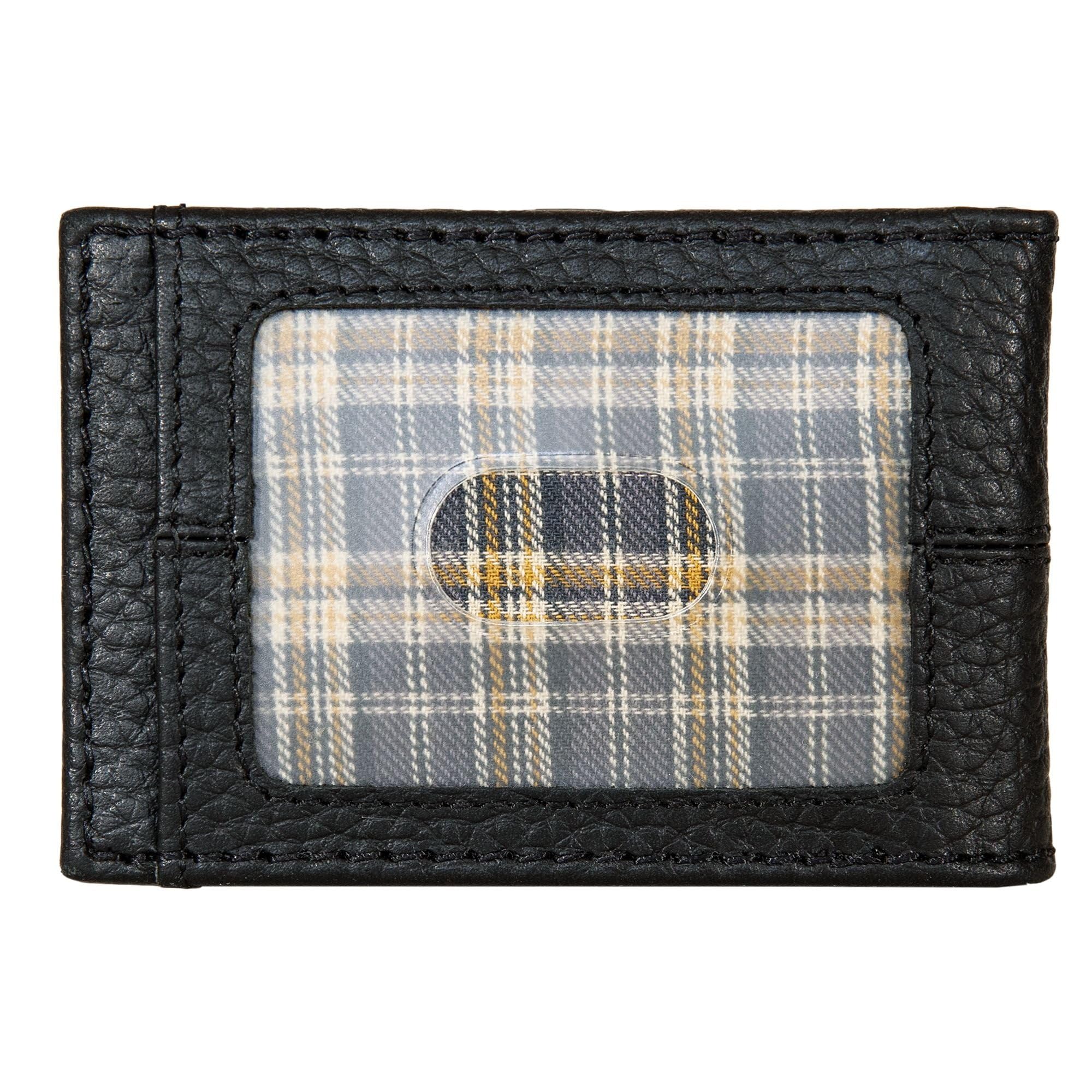 Eddie Bauer Men Signature Money Clip Card Case Wallet, Rugged Leather-Black, One Size