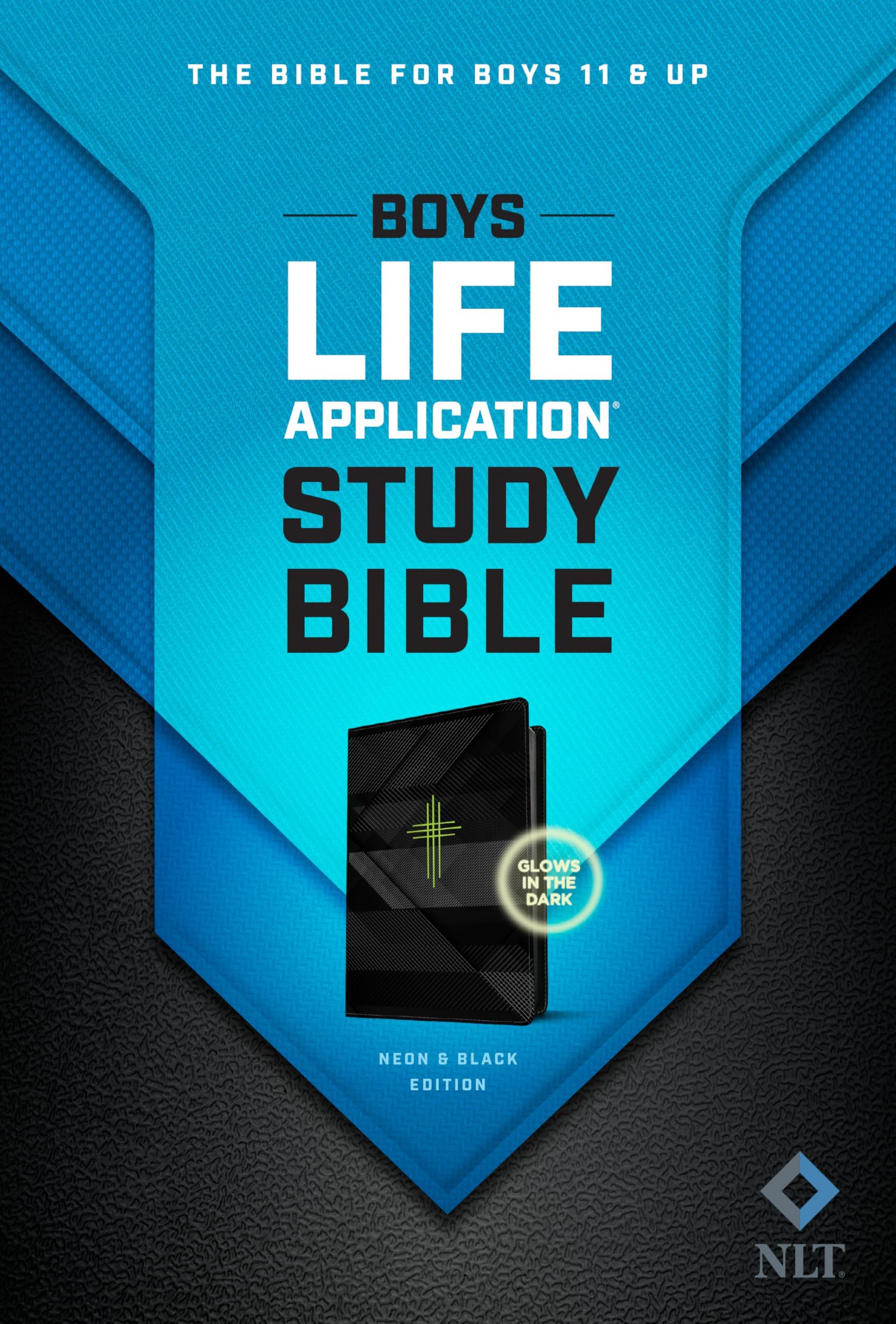 Tyndale NLT Boys Life Application Study Bible, TuTone (LeatherLike, Neon/Black NLT Study Bible for Boys, Foundations for Your Faith Sections
