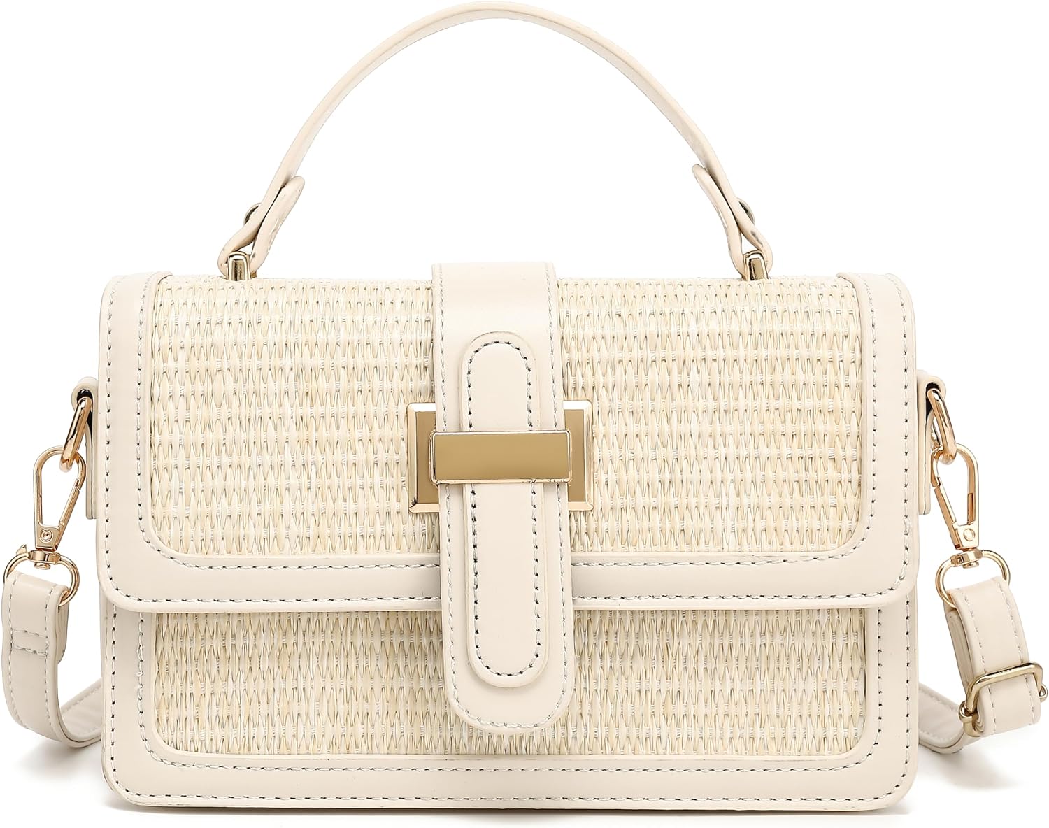 Bycobecy Woven Crossbody Bags for Women Small Straw Clutch Bag Summer Boho Beach Purse Top Handle Vacation Shoulder Handbags