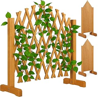 Gardebruk 2x Treillage jardin 180x107cm support plantes grimpantes en bois brise-vue pliable Clôture de jardin treillis extensible