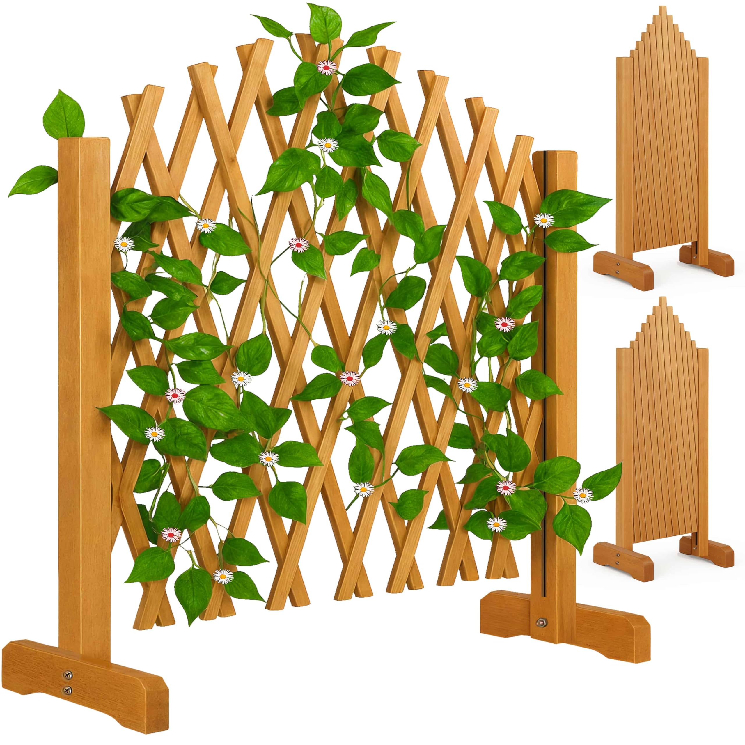 Gardebruk 2X Treillage Jardin 180x107cm Support Plantes grimpantes en Bois Brise-Vue Pliable Clôture de Jardin Treillis Extensible