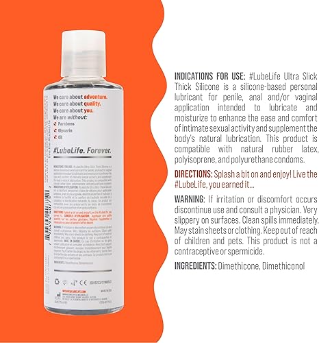 Miniatura 2 de LubeLife - Lubricante anal a base de silicona resistente al agua lubricante de silicona grueso para hombres mujeres y parejas 8 onzas líquidas