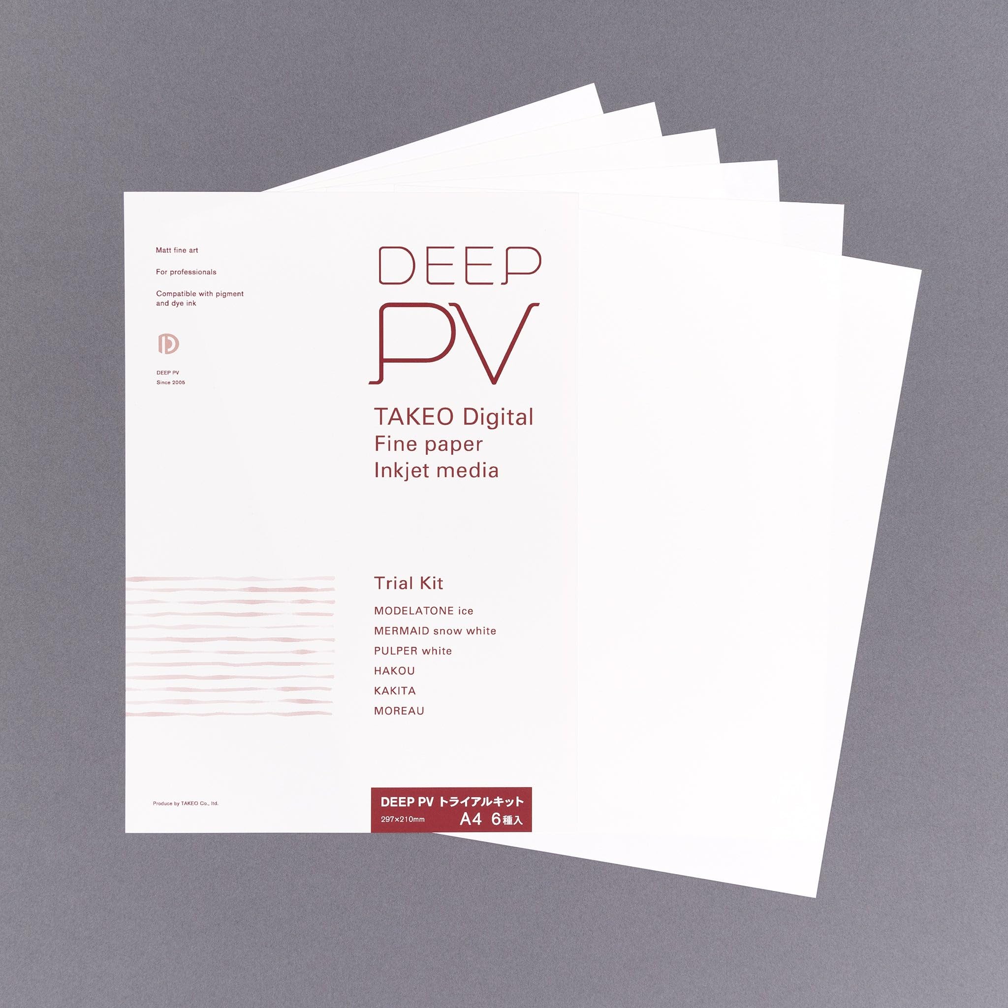 竹尾 DEEP PV A4 トライアルキット 6枚（6種×1枚） インクジェット用紙 297×210mm