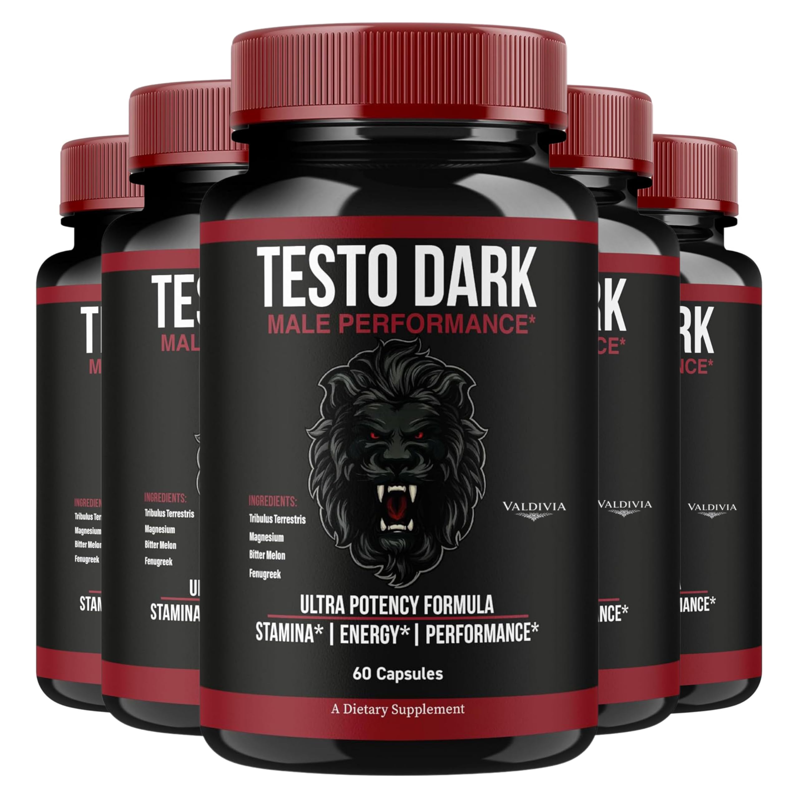 TestoDark - Official TestoDark Premium Advanced Formula Capsules Supplement Support - Maximum Strength, Daily Multivitamin for Overall Health & Wellness, 300 Capsules for 5 Months