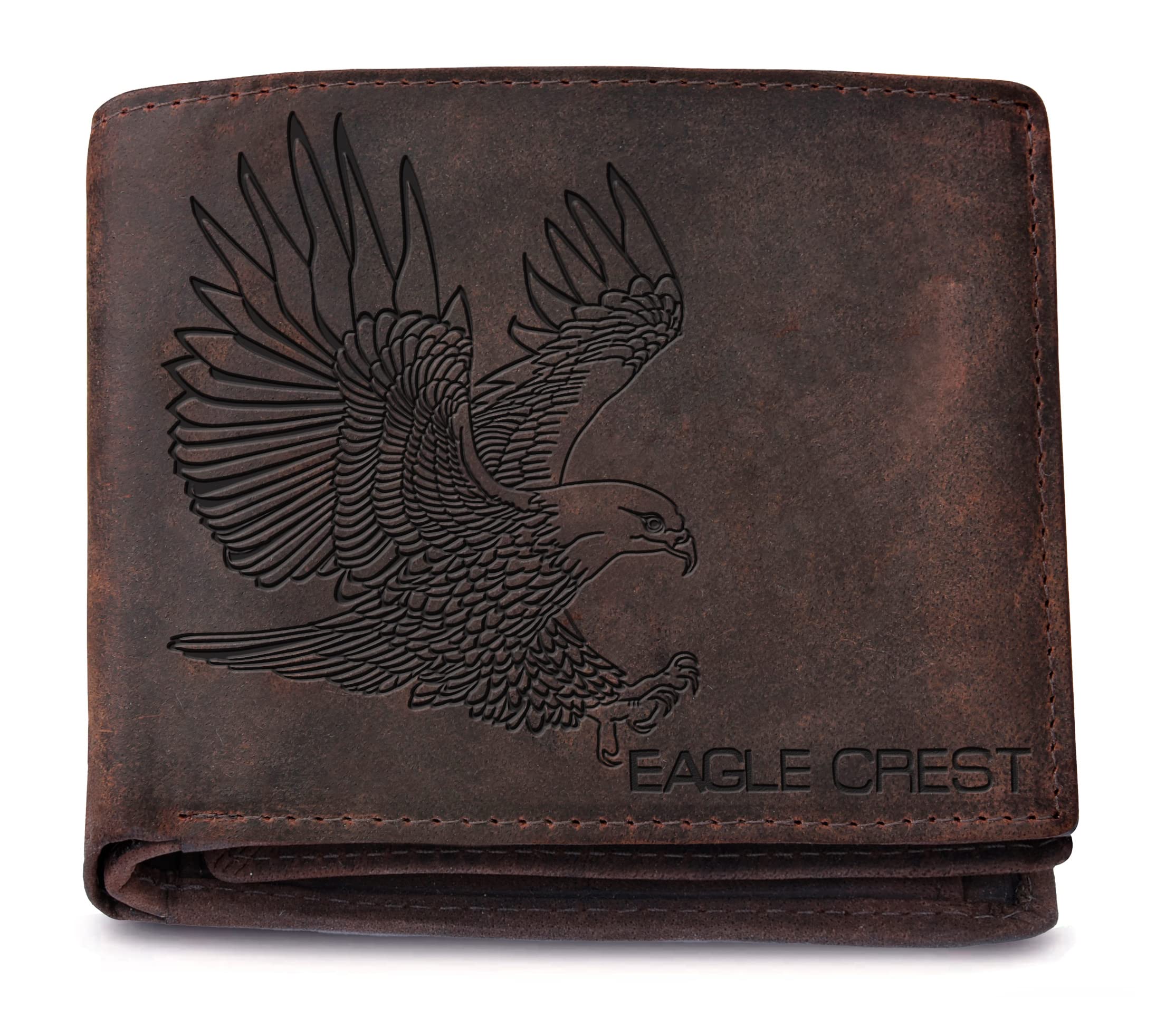Eagle Crest Harpy Vintage Brown, Embossed Leather Wallet for Men