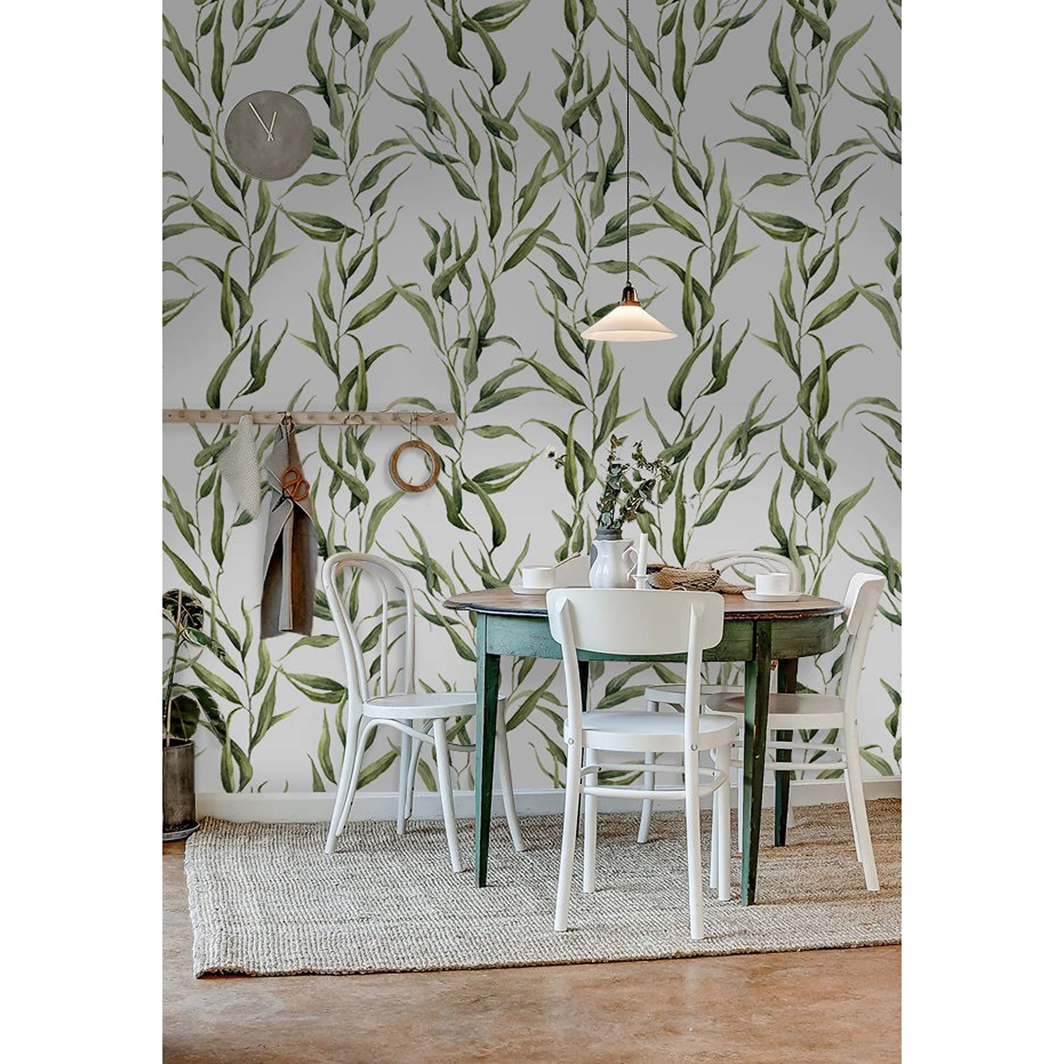 Papier peint de décoration 250x104cm motif eucalyptus revêtement mural meuble salon