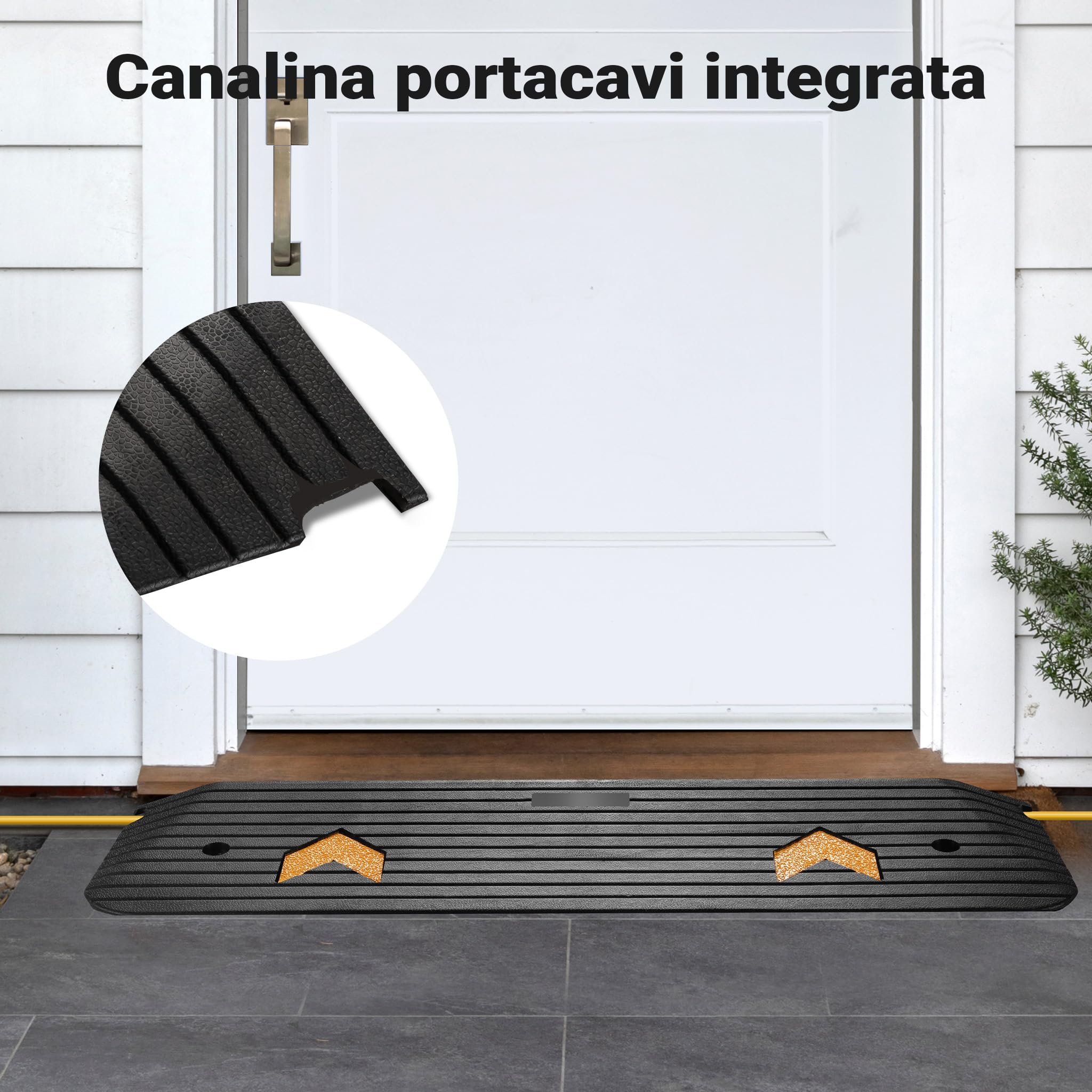 Wiltec Rampa in gomma per marciapiede e soglia 1100 x 406 x 50 mm max 50 t con elementi riflettenti