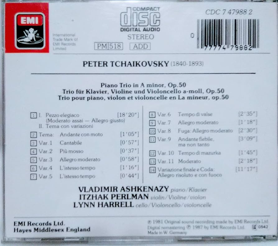 チャイコフスキー:ピアノ三重奏曲「偉大な芸術家の思い出に」(クラシック・マスターズ [CD] Amazon.co.jp: チャイコフスキー:ピアノ三重奏曲「偉大な芸術家