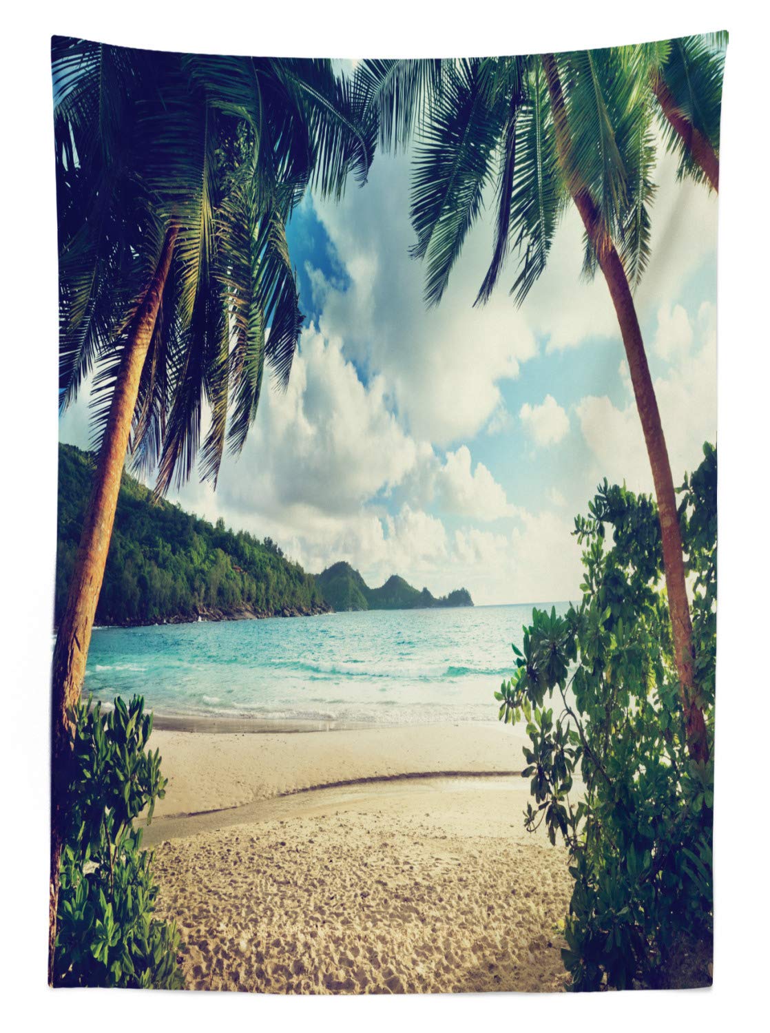 Tovaglia Rettangolare ABAKUHAUS Con Palme Tropicali – 140x240 Cm – Poliestere Antimacchia