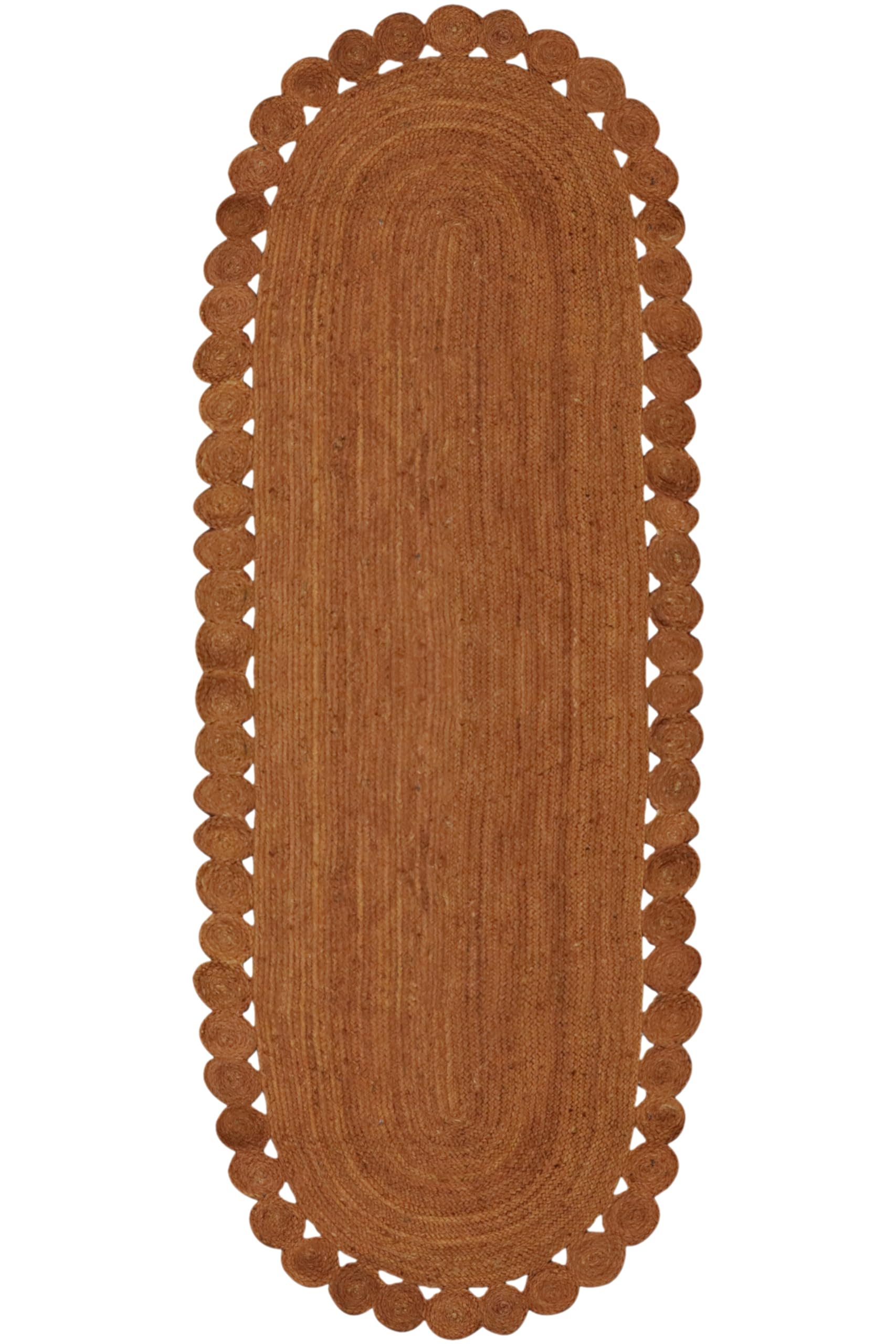 Ovaler Kelim-Läufer, 2,6 x 18, Kelim-Teppich, Orange, solides Design, 0,19 Zoll dick, Flachgewebe-Teppich für den Innen- und Außenbereich, für Eingangsbereich, Flur und Treppenläufer