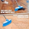 Soft Broom Indoor Sweeping Broom Brush with Stainless Steel Handle - The Perfect Indoor Sweeping Kitchen Floor Brush Broom for Your House - The Long Handled Sweeper (Blue)
