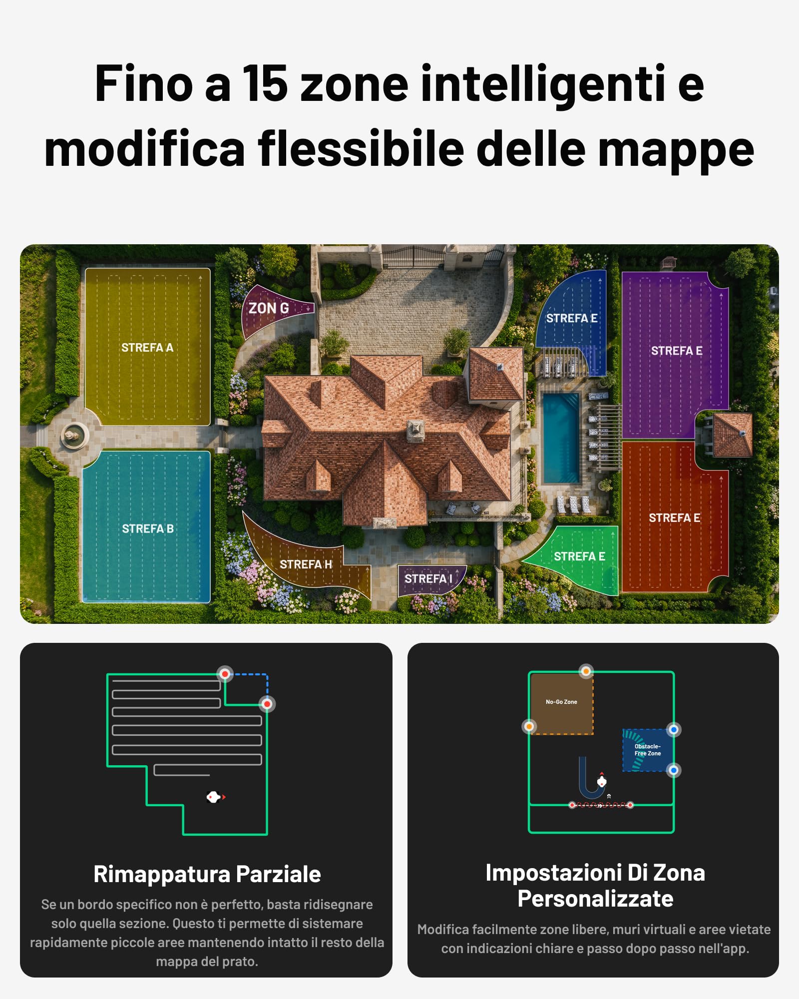 MAMMOTION LUBA 3 AWD 1500 Robot Tosaerba | Robot Tagliaerba LiDAR+Doppia Telecamera AI Vision a 360°, Pendenze all'80%, Gestione Multizona, Altezza di Taglio 25-70mm