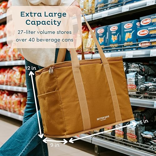 Miniatura 3 de Nook Theory Bolsa de comestibles reutilizable aislada  a prueba de fugas, bolsa térmica grande aislada  Bolsas de compras aisladas para comestibles