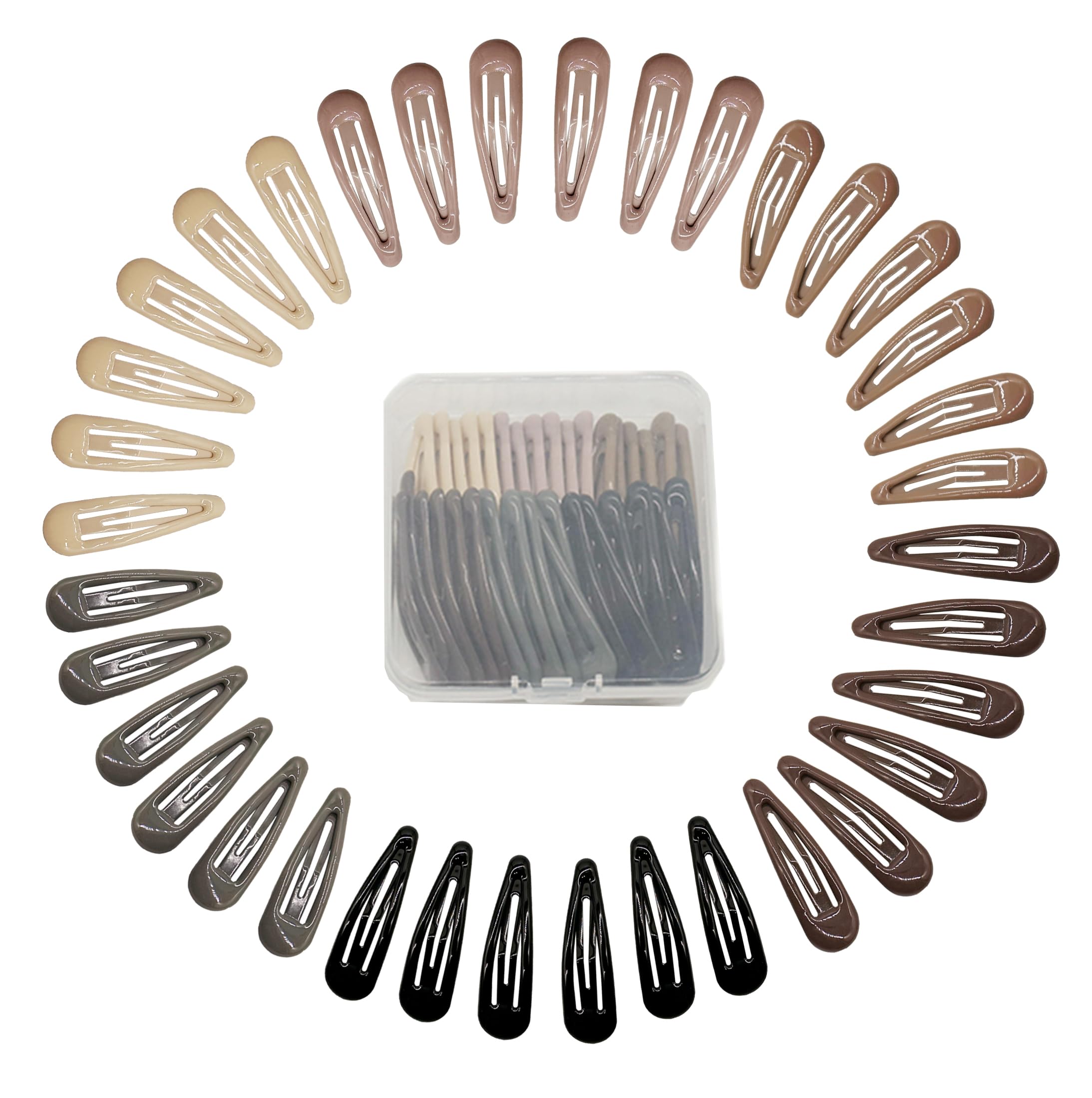 36pcs Epoxy snap hair clip,Metal Hair Barrettes,No-slip Grip with Storage Box,Stylish Hair Accessories for Girls and Women
