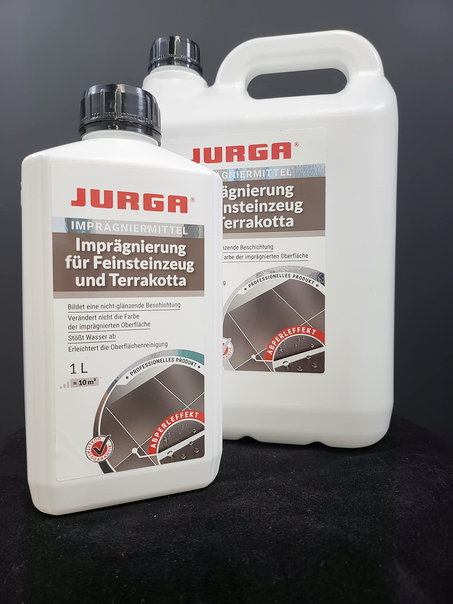 JURGA Impregnacja do gresu gresowego terakoty, ceramika, właściwości hydrofobowe do użytku na zewnątrz Chroni przed brudem i uszkodzeniem, pojemność 5 l