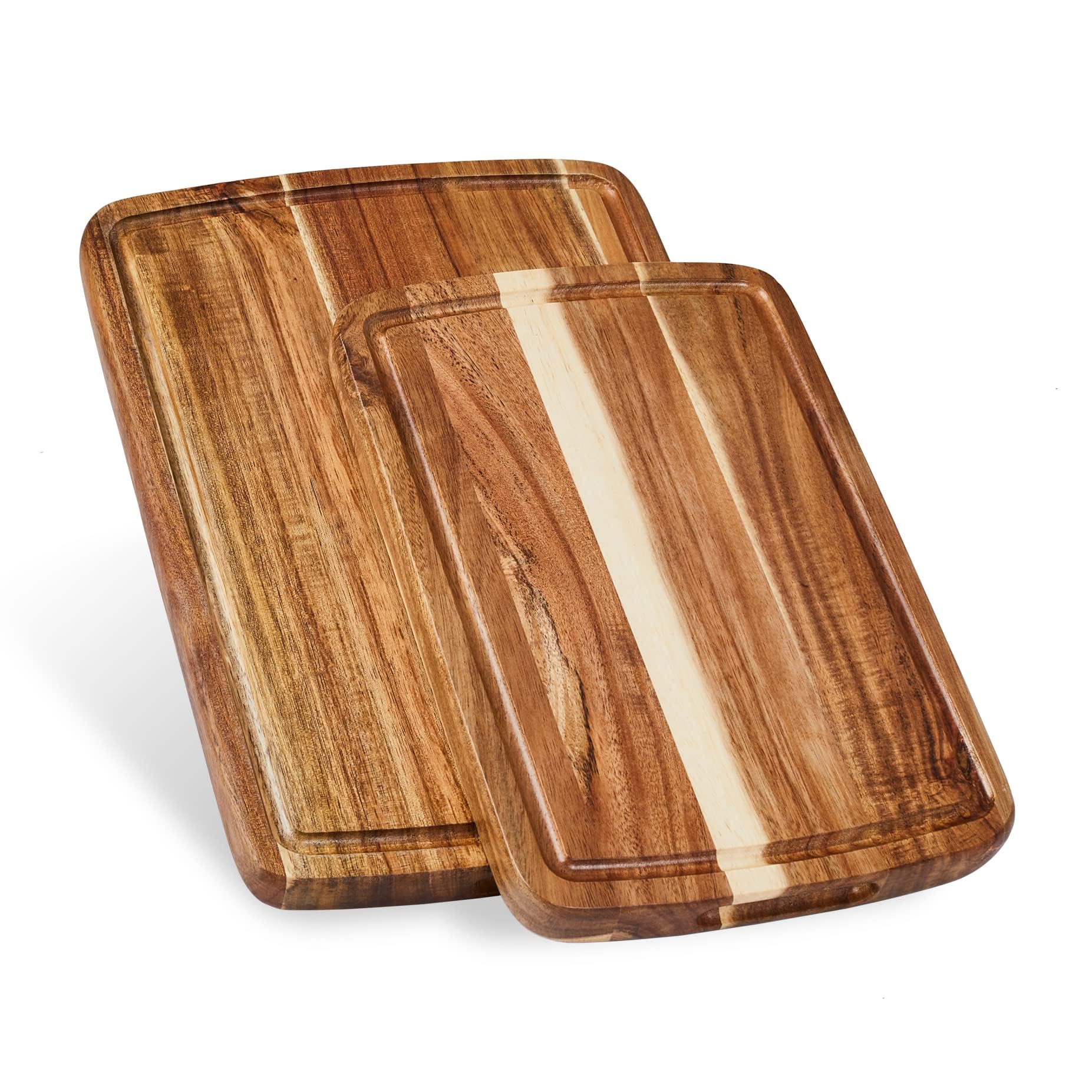 Sonder Los Angeles Doheny Wood Cutting Board Set | Acacia Edge Grain Cutting Board for Kitchen with Juice Groove | Perfect for Compact Daily Use | Gift Box Included | 14x10x1 in & 12x8x1 in