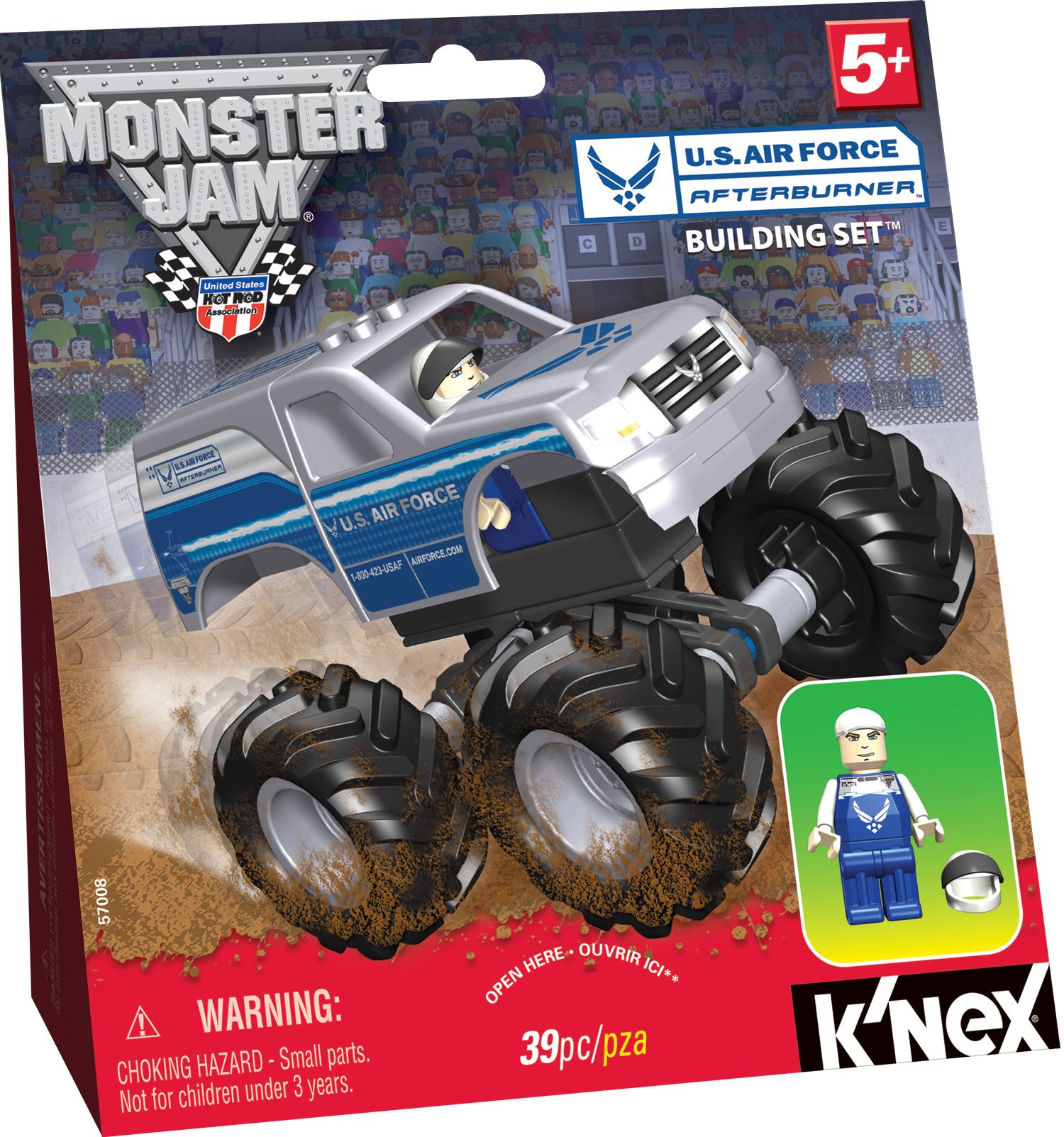 Assembled K'NEX Monster Jam Air Force Afterburner truck