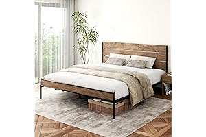 Spacious and Stylish Platform: Cali King Bed Frame with Vintage Flair
