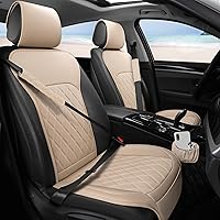 Vista 1 de Sanwom Fundas de Asiento Delantero para Automóvil - Fundas de Asiento de Cuero con Bolsillo de Almacenamiento y Dos Almohadillas para Cinturón