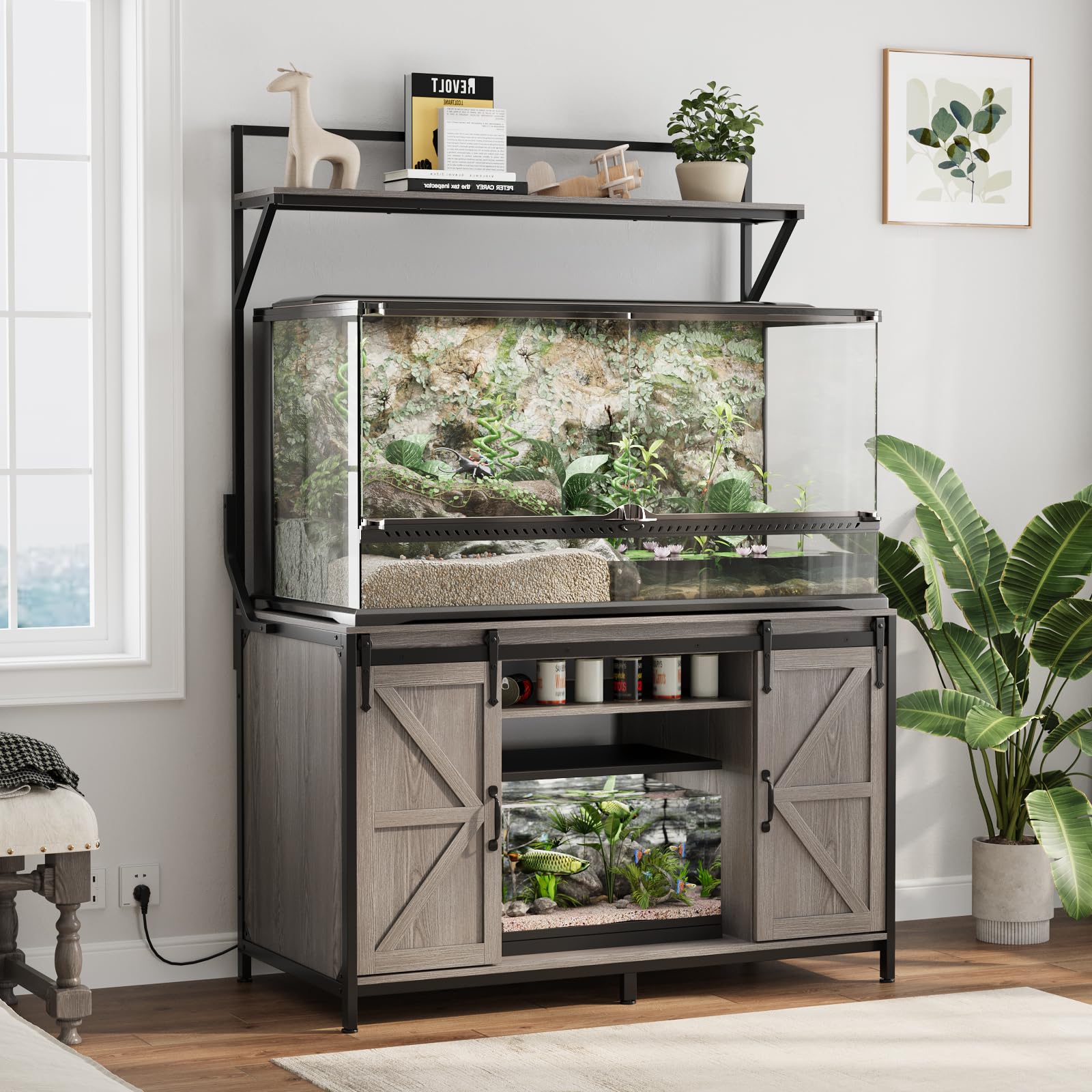 VOWNER Farmhouse Reptile Tank Stand