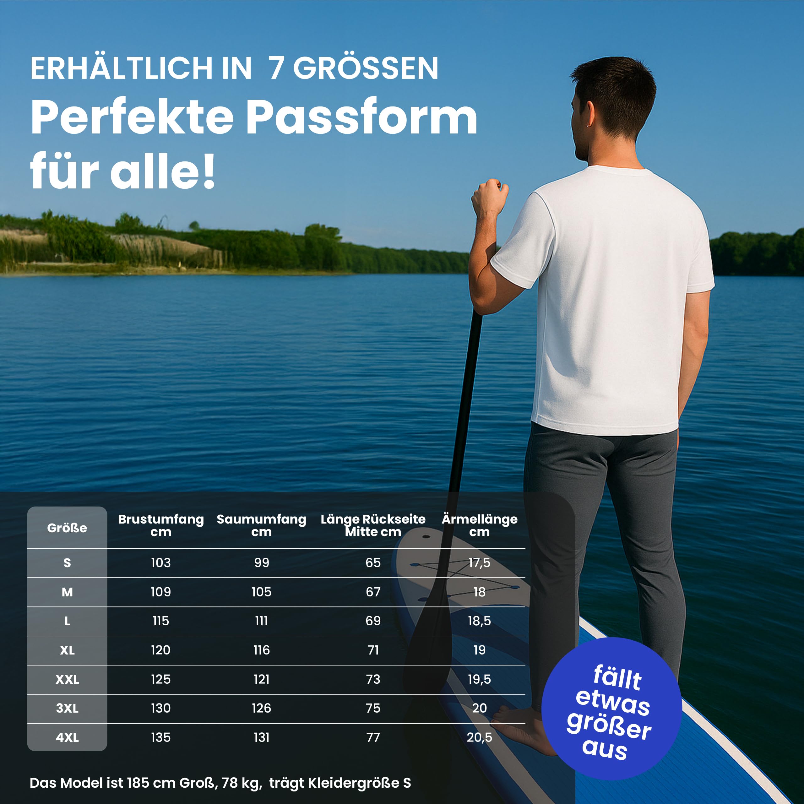 iQ-UV Shirt Herren Loose Fit – UPF 50+ UV-Schutz Rashguard für Wassersport – Schwimmshirt für Herren aus recyceltem Material – Surf-Shirt für Männer – atmungsaktiv & schnelltrocknend