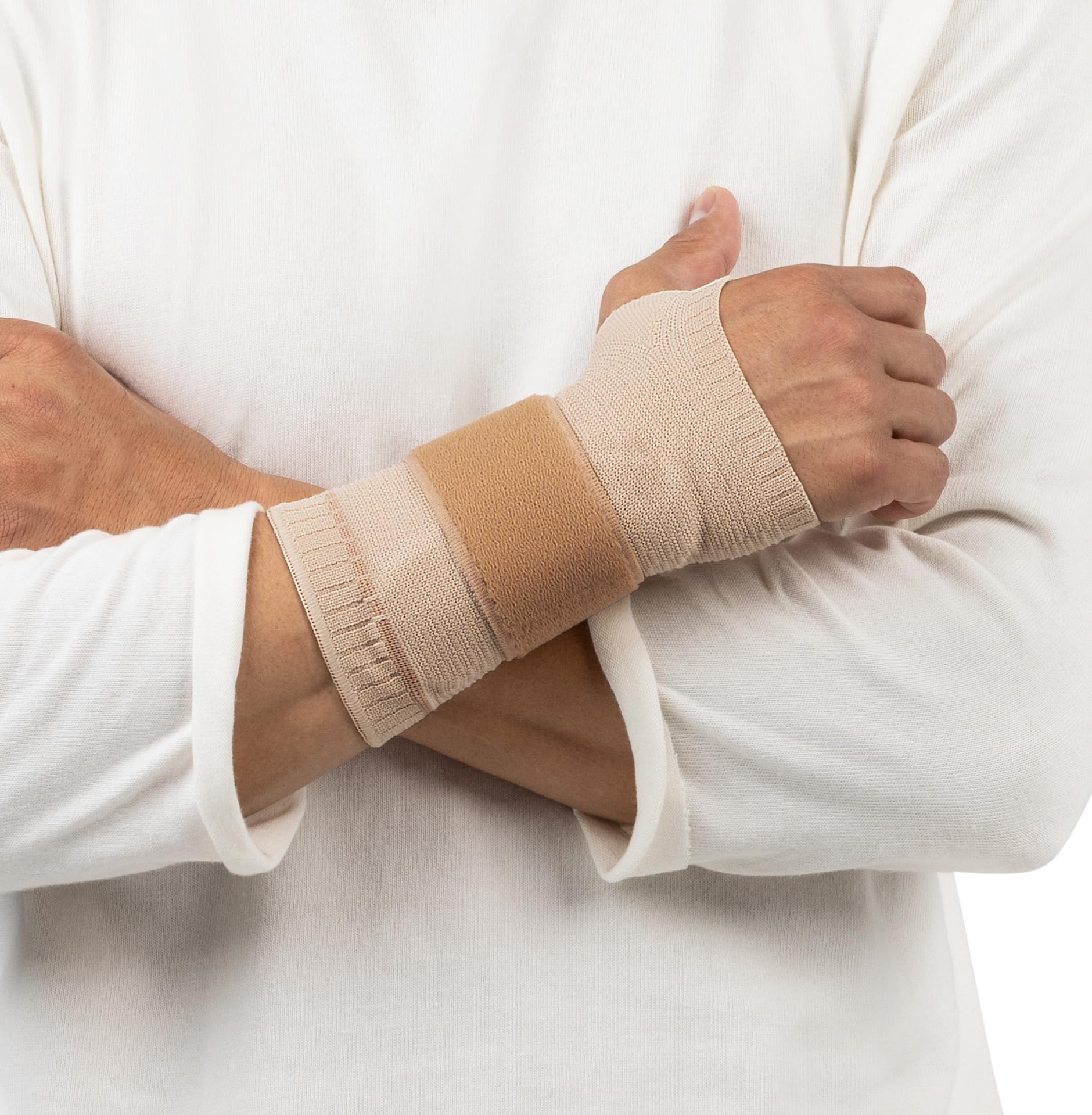 b:joynz Wrist Support - Stabilizes and Relieves the Wrist, Helps to Alleviate and Prevent Pain During Everyday Activities, Beige - Left Size 6