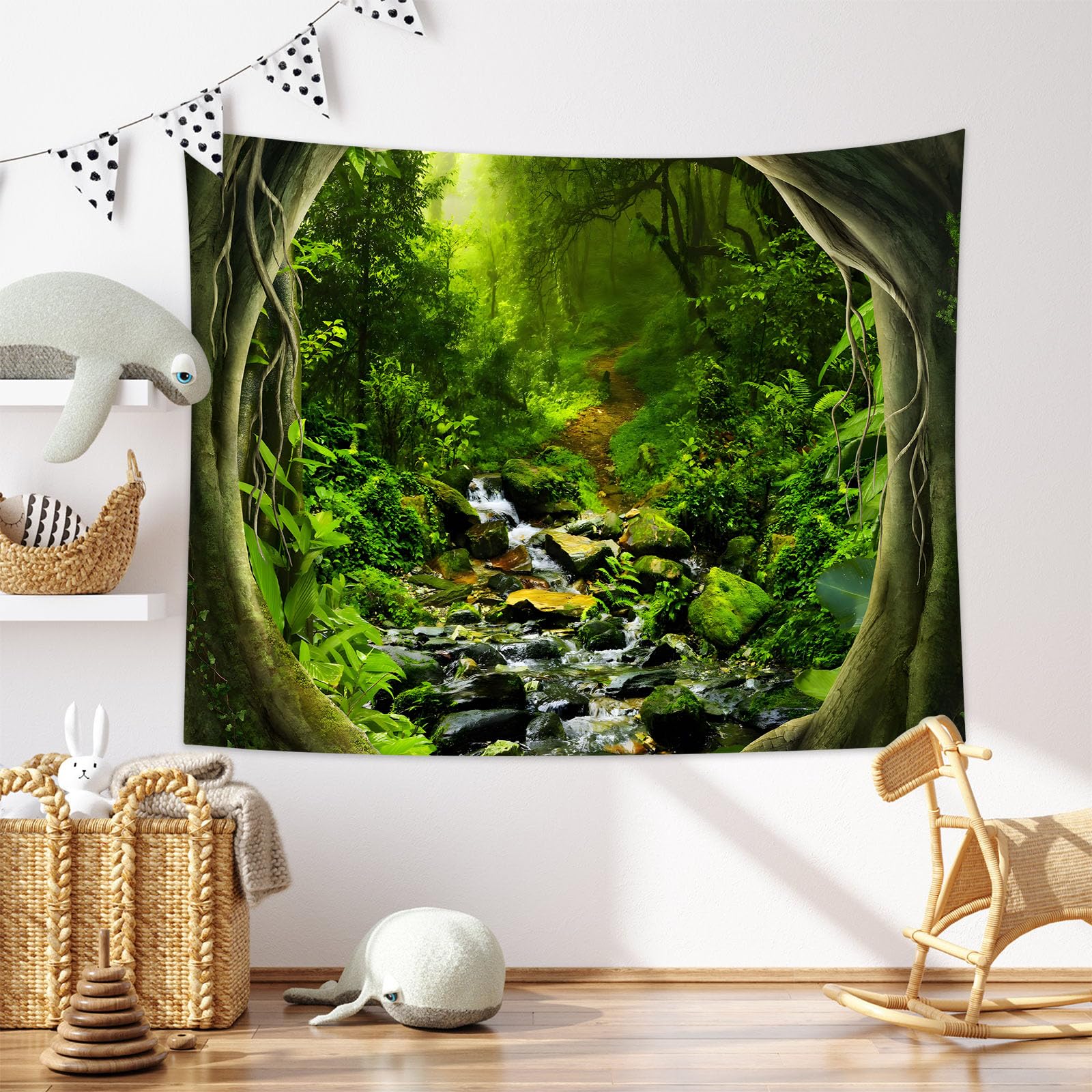 Amazon | Yieldeer 緑の森 背景 7x5フィート トロピカルジャングル
