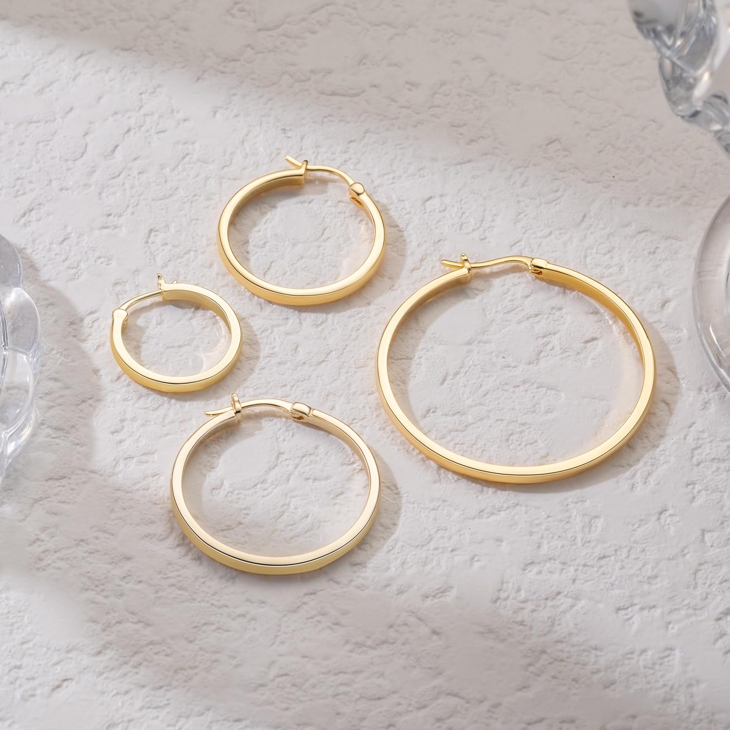 14K Gold Earrings for Women 14K Gold Hoop Earrings for Women Gold Hoops Earring for Womens Hoop Clean Rounded Silhouette Womens Hoops Earring 20/25/30/40 MM - Image 3