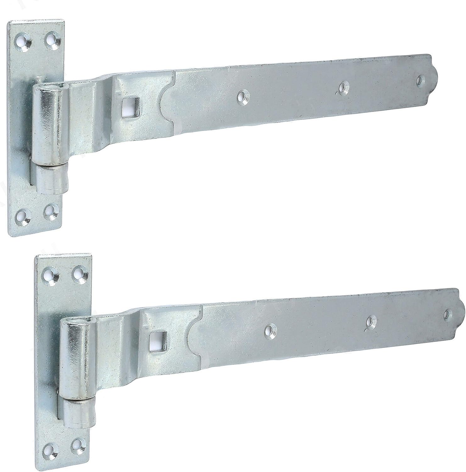 1 Pair of Galvanised Cranked Hook & Band Hinges 15" Heavy Duty Offset