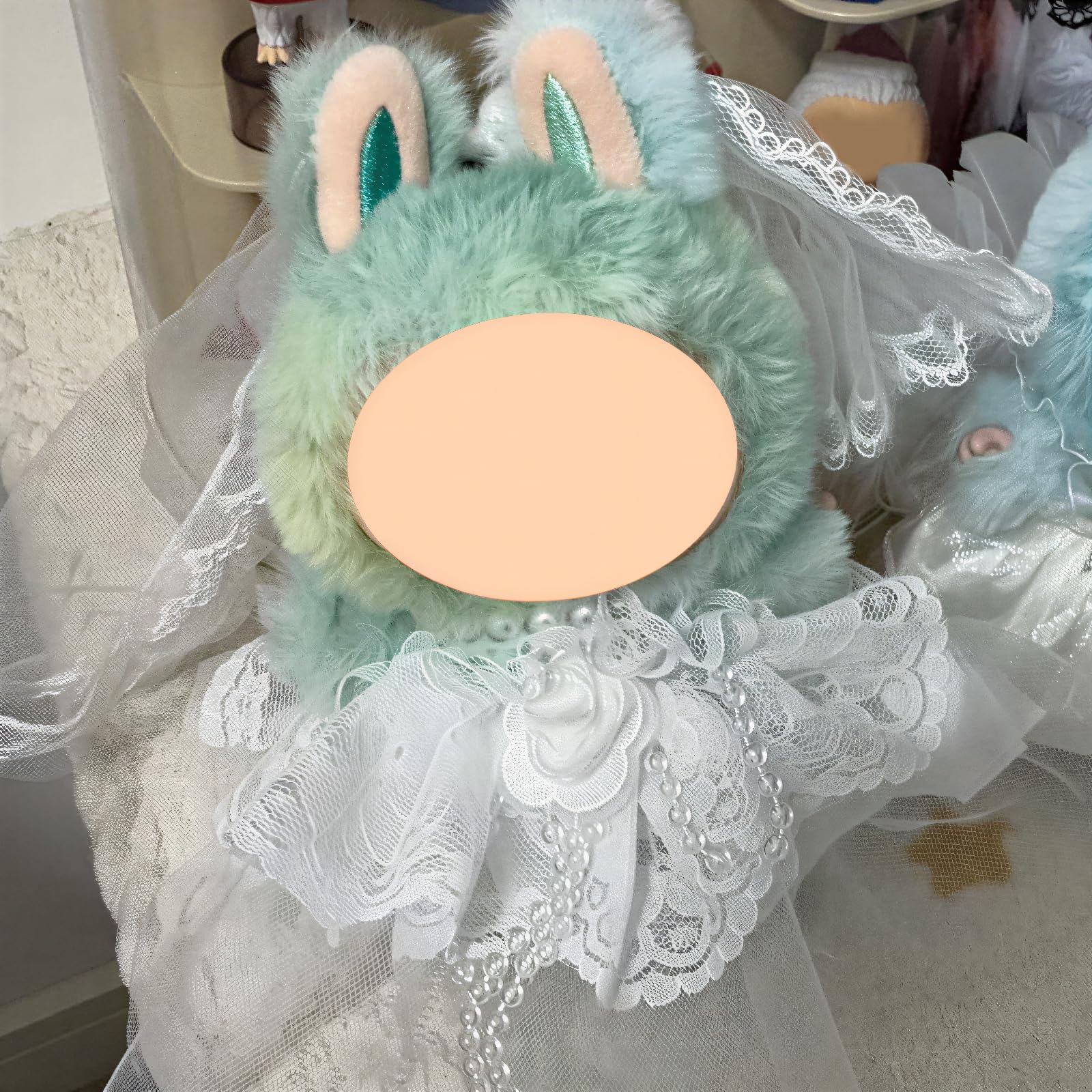 17cm Puppen Hochzeitskleid Set - Elegantes weißes Kleid mit Schleier & Perlenkette 3-teiliges Brautoutfit für Modepuppen (Puppe nicht enthalten)