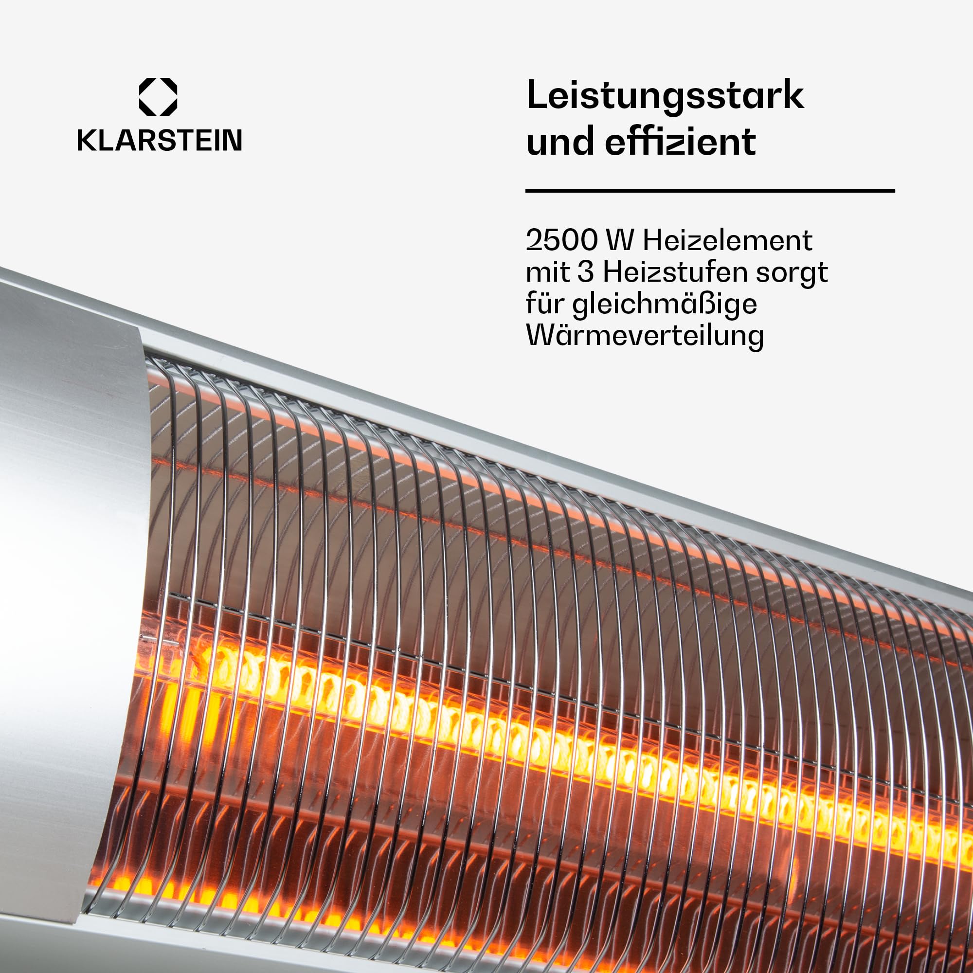 Blumfeldt Heizstrahler, Mobiler Infrarot-Heizstrahler Standgerät, für die Terrasse und Wintergarten, CO2-Freier Wärmestrahler Elektrisch, IP34 Infrarotstrahler, 2500 Watt