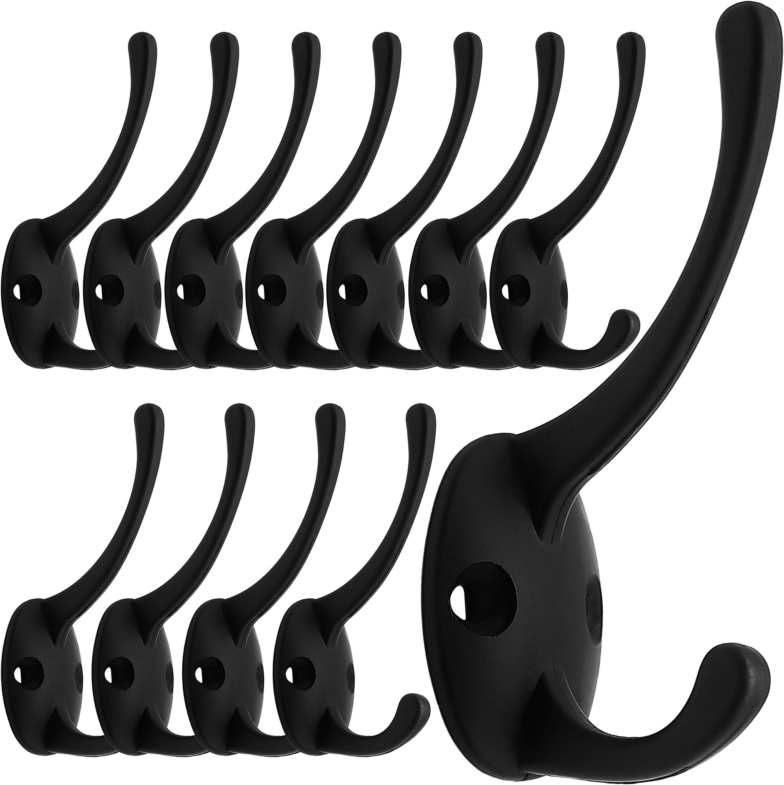 IBosins 8 Pack Heavy Duty Double Prong Coat Hooks Wall